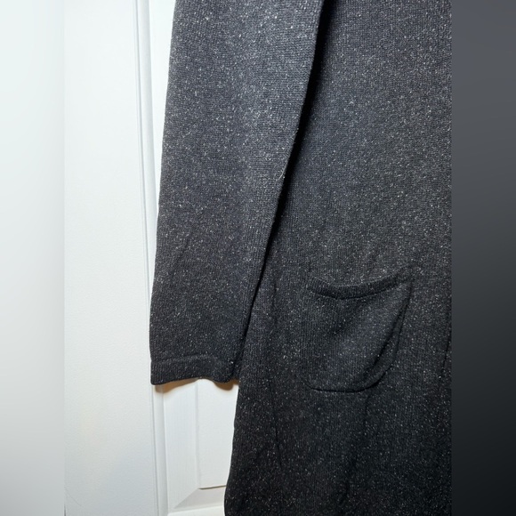 J Jill Sweater Dress V Neck Small Silk Blend Pockets Black White Specks Classic - Picture 4 of 8